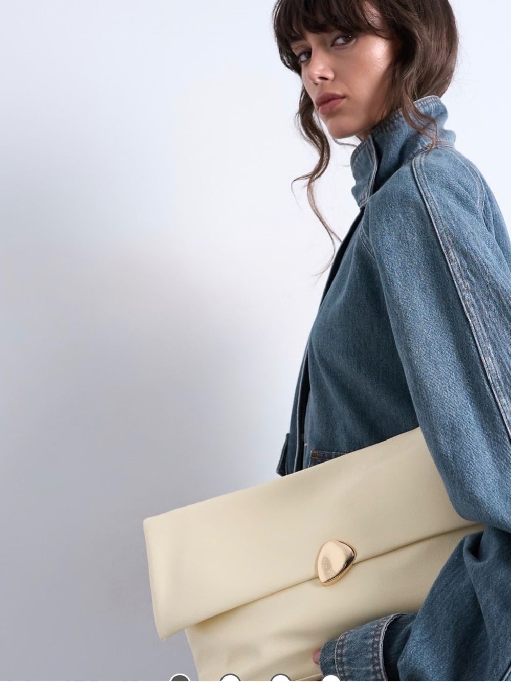 Topshop Butter Yellow Oversized Foldover Clutch Bag